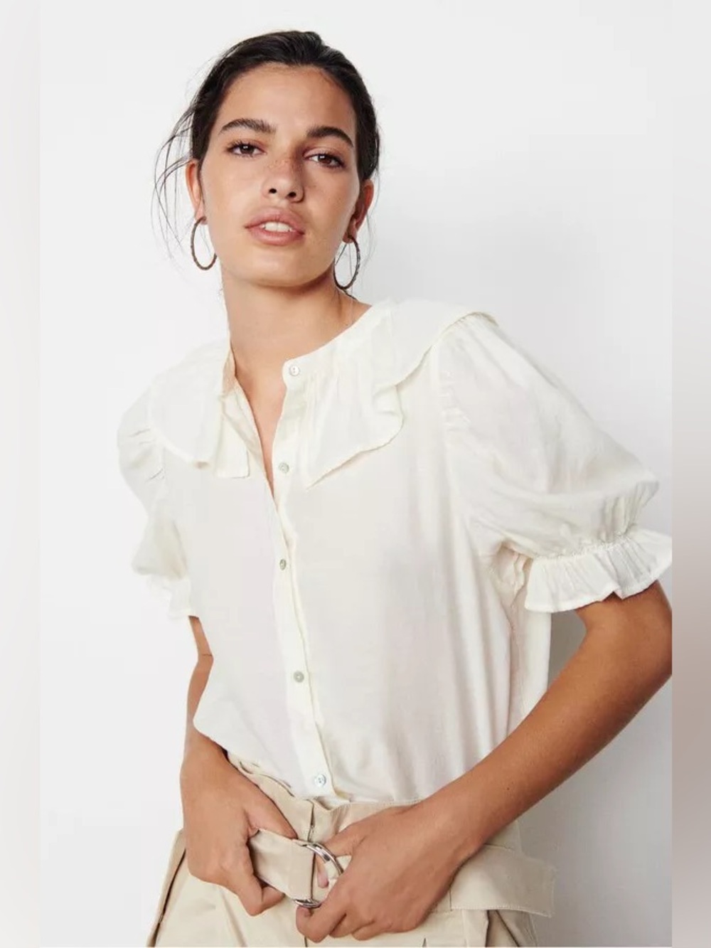 Ba&sh Tamaris Ruffled Button-Down Shirt